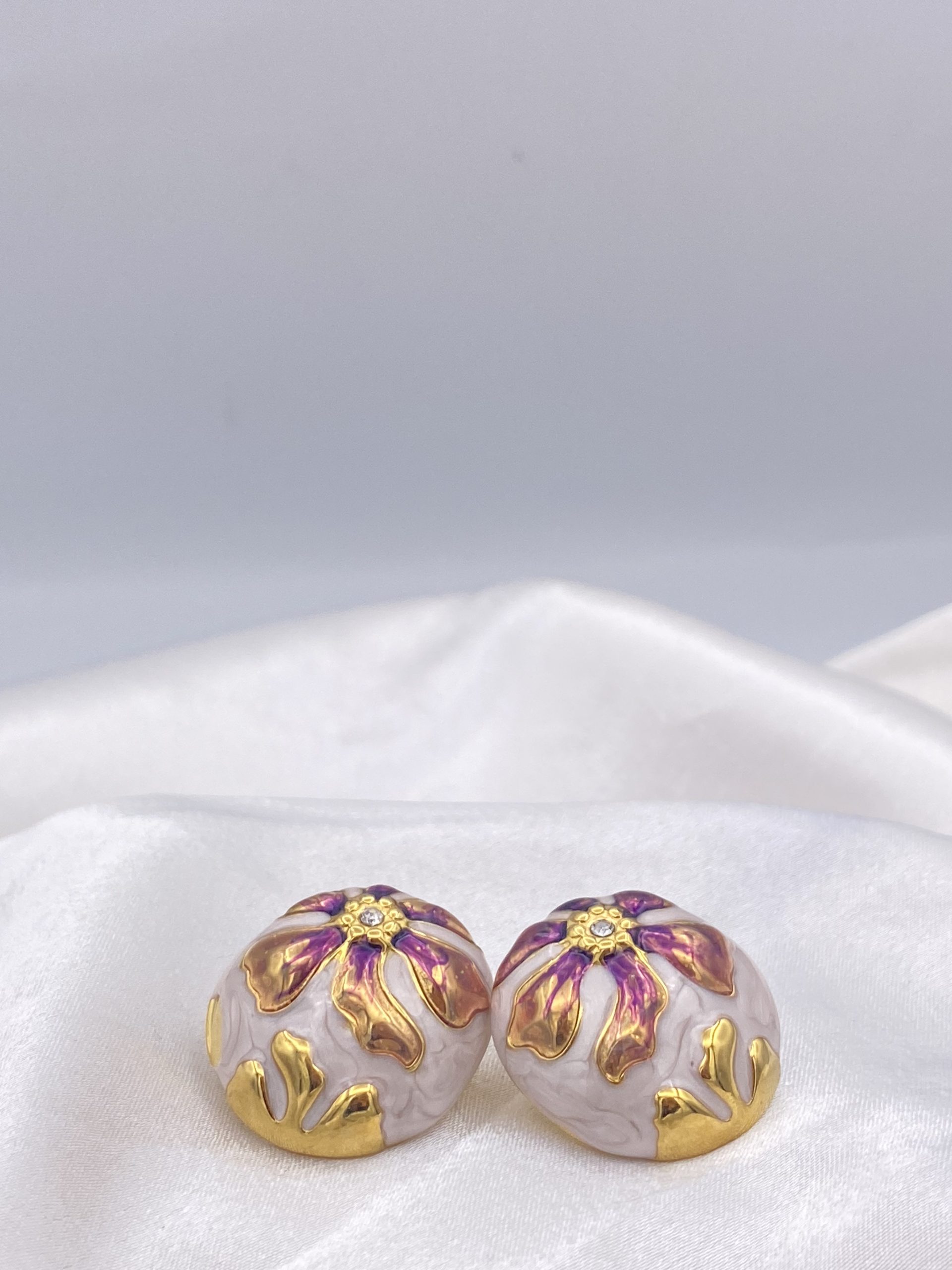 Boucle d'oreille cercle bleu